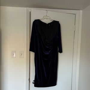 Leslie Fay Midnight Blue Long Sleeve Dress